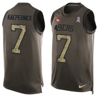 Men's San Francisco 49ers #7 Colin Kaepernick Green Salute to Service Hot Pressing Player Name & Number Nike NFL Tank Top Jersey