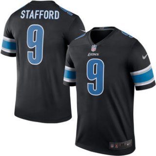 Men's Detroit Lions #9 Matthew Stafford Nike Black Color Rush Legend Jersey