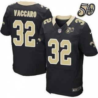 Men's New Orleans Saints #32 Kenny Vaccaro Black 50th Season Patch Stitched NFL Nike Elite Jersey