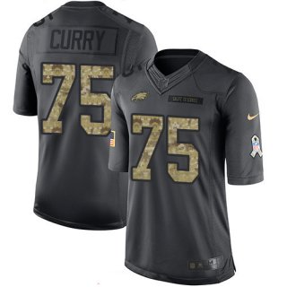 Men's Philadelphia Eagles #75 Vinny Curry Black Anthracite 2016 Salute To Service Stitched NFL Nike Limited Jersey