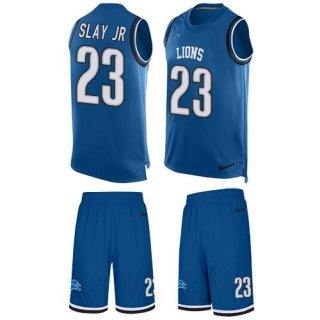 Nike Lions #23 Darius Slay JR Blue Team Color Men's Stitched NFL Limited Tank Top Suit Jersey