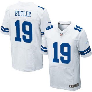 Nike Cowboys #19 Brice Butler White Men's Stitched NFL Elite Jersey