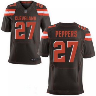 Men's 2017 NFL Draft Cleveland Browns #27 Jabrill Peppers Brown Team Color Stitched NFL Nike Elite Jersey