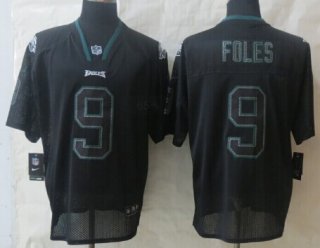 Nike Philadelphia Eagles #9 Nick Foles Drift Fashion Lights Out Black Elite Jersey