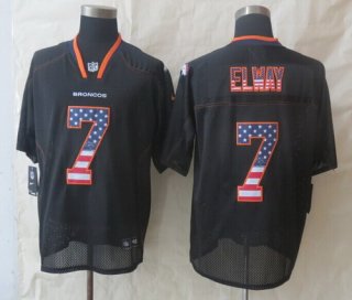 Nike Denver Broncos #7 John Elway 2014 USA Flag Fashion Black Elite Jersey