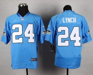 Nike Seattle Seahawks #24 Marshawn Lynch Light Blue Elite Jersey