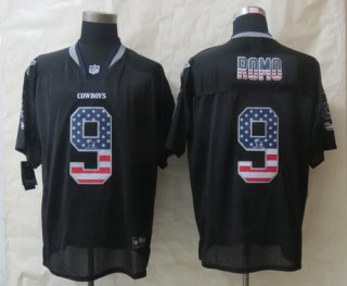 Nike Dallas Cowboys #9 Tony Romo 2014 USA Flag Fashion Black Elite Jersey