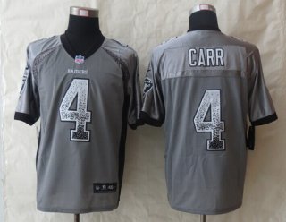 Nike Oakland Raiders #4 Derek Carr Drift Fashion Gray Elite Jersey