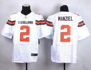 Nike Cleveland Browns #2 Johnny Manziel 2015 White Elite Jersey