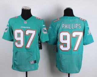 Men's Miami Dolphins #97 Jordan Phillips Nike Aqua Green Elite Jersey