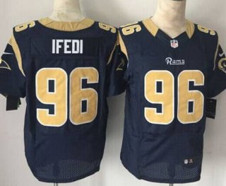 Men's St. Louis Rams #96 Martin Ifedi Nike Navy Blue Elite Jersey