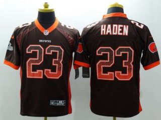 Men's Cleveland Browns #23 Joe Haden Nike Drift Fashion Brown Elite Jersey