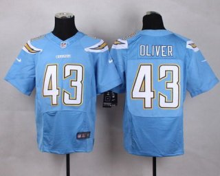 Men's San Diego Chargers #43 Branden Oliver 2013 Nike Light Blue Elite Jersey