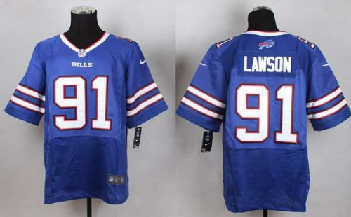 Men's Buffalo Bills #91 Manny Lawson 2013 Nike Light Blue Elite Jersey