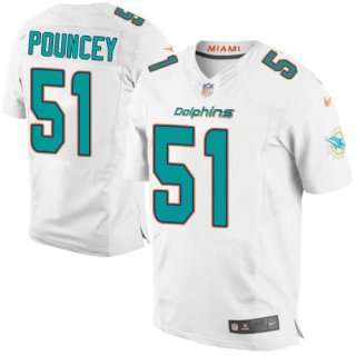 Men's Miami Dolphins #51 Mike Pouncey Nike White Elite Jersey