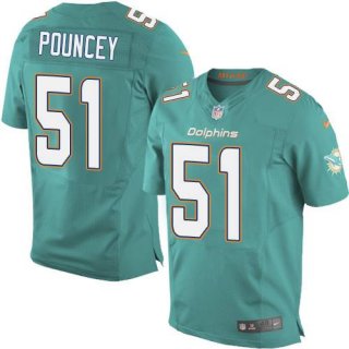 Men's Miami Dolphins #51 Mike Pouncey Nike Aqua Green Elite Jersey