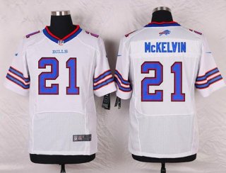 Men's Buffalo Bills #21 Leodis McKelvin White Road NFL Nike Elite Jersey