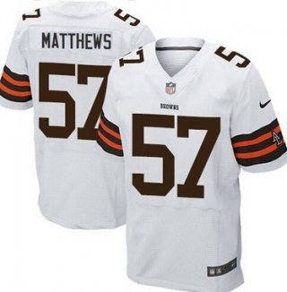 Men's Cleveland Browns #57 Clay Matthews Road NFL Nike Elite Jersey