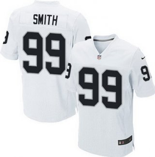 Men's Oakland Raiders #99 Aldon Smith White Road NFL Nike Elite Jersey