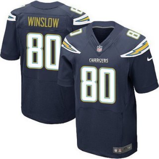 Men's San Diego Chargers #80 Kellen Winslow Navy Blue Team Color NFL Nike Elite Jersey