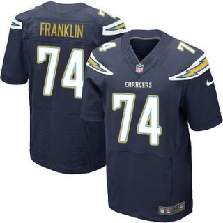 Men's San Diego Chargers #74 Orlando Franklin Navy Blue Team Color NFL Nike Elite Jersey