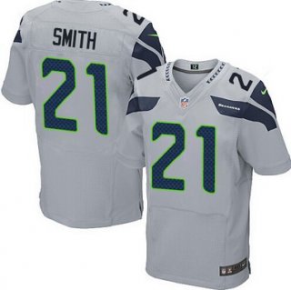 Men's Seattle Seahawks #21 Tye Smith Gray Alternate NFL Nike Elite Jersey