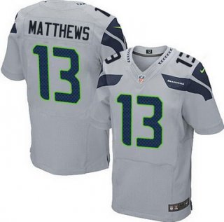 Men's Seattle Seahawks #13 Chris Matthews Gray Alternate NFL Nike Elite Jersey