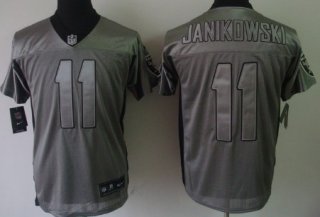 Nike Oakland Raiders #11 Sebastian Janikowski Gray Shadow Elite Jersey