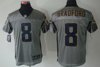 Nike St. Louis Rams #8 Sam Bradford Gray Shadow Elite Jersey