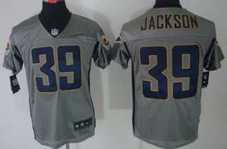 Nike St. Louis Rams #39 Steven Jackson Gray Shadow Elite Jersey