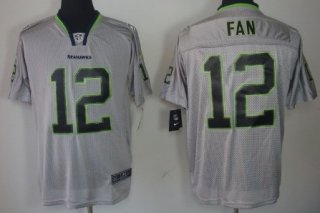 Nike Seattle Seahawks #12 Fan Lights Out Gray Elite Jersey