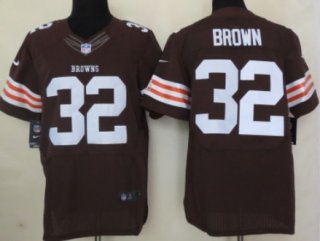 Nike Cleveland Browns #32 Jim Brown Brown Elite Jersey