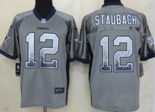 Nike Dallas Cowboys #12 Roger Staubach Drift Fashion Gray Elite Jersey