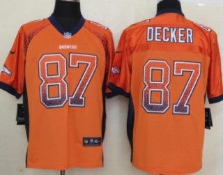 Nike Denver Broncos #87 Eric Decker Drift Fashion Orange Elite Jersey