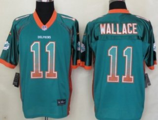 Nike Miami Dolphins #11 Mike Wallace Drift Fashion Green Elite Jersey