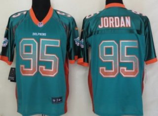 Nike Miami Dolphins #95 Dion Jordan Drift Fashion Green Elite Jersey