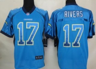 Nike San Diego Chargers #17 Philip Rivers Drift Fashion Blue Elite Jersey