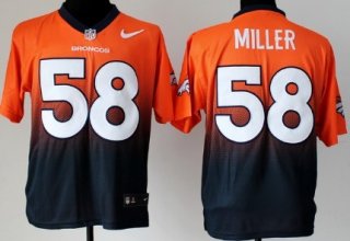 Nike Denver Broncos #58 Von Miller Orange/Blue Fadeaway Elite Jersey