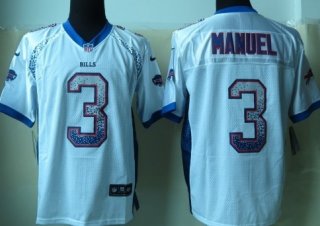 Nike Buffalo Bills #3 EJ Manuel Drift Fashion White Elite Jersey