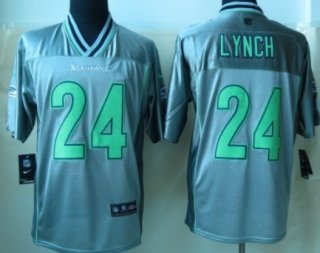 Nike Seattle Seahawks #24 Marshawn Lynch 2013 Gray Vapor Elite Jersey