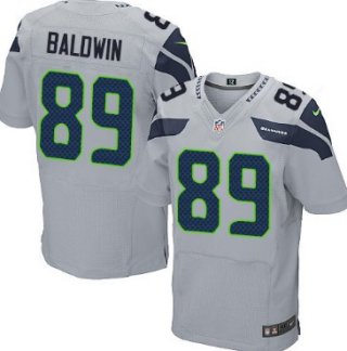 Nike Seattle Seahawks #89 Doug Baldwin Gray Elite Jersey