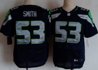 Nike Seattle Seahawks #53 Malcolm Smith Navy Blue Elite Jersey