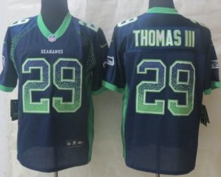 Nike Seattle Seahawks #29 Earl Thomas III Drift Fashion Blue Elite Jersey