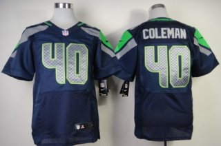 Nike Seattle Seahawks #40 Derrick Coleman Navy Blue Elite Jersey