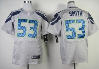 Nike Seattle Seahawks #53 Malcolm Smith Gray Elite Jersey