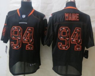 Nike Denver Broncos #94 DeMarcus Ware Lights Out Black Ornamented Elite Jersey