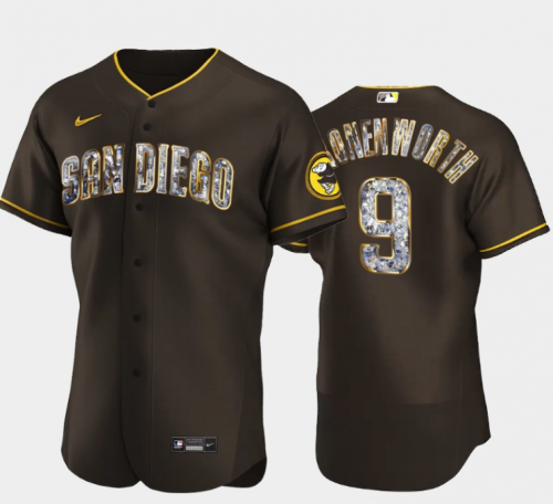 Men's San Diego Padres #9 Jake Cronenworth Diamond Edition Brown Jersey