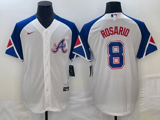 Men's Atlanta Braves #8 Eddie Rosario White 2023 City Connect Cool Base Stitched Jersey