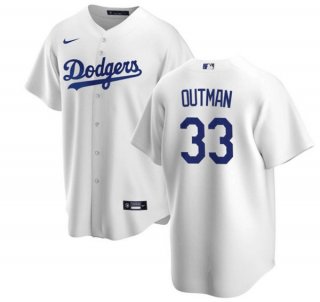 Men's Los Angeles Dodgers #33 James Outman White Cool Base Stitched Baseball Jersey