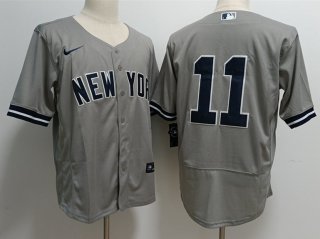 Men's New York Yankees #11 Anthony Volpe Grey Stitched Flex Base Nike Jersey